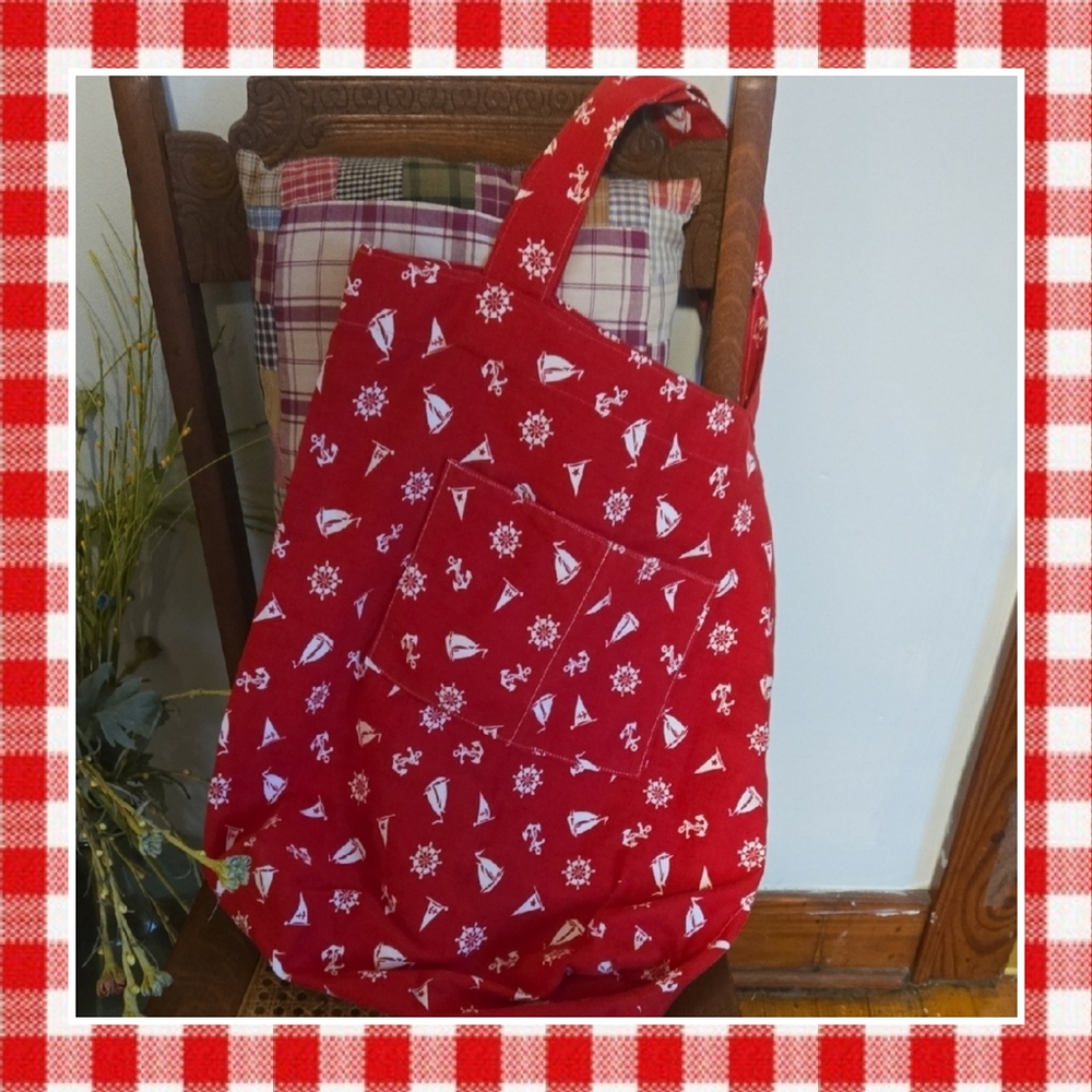 Handmade Nautical Print Tote